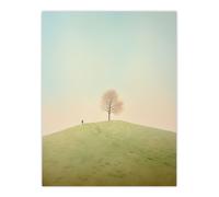 Wall Art Print Perspective Tree By Amy Denver Minimalist Soft Pastel Greens Minimalism Simple Modern Artwork Poster Artery8 Multi W24 inch x H32 inch