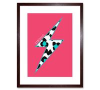 Wall Art Print Pink Teal Leopard Strong Art Framed 9x7 inch Artery8 Brown W7 inch x H9 inch