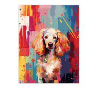Wall Art Print Poodle Dog Lover Gift Pet Portrait Colourful Artwork Painting Poster Artery8 Multi W24 inch x H32 inch