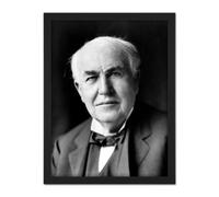 Wall Art Print Portrait Inventor Thomas Alva Edison Old Photo Large Framed Wall Décor Art Artery8 Black W18 inch x H24 inch
