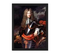 Wall Art Print Portrait King James II England Painting Royal Historic Large Framed Wall Décor Art Artery8 Black W18 inch x H24 inch