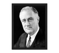 Wall Art Print Portrait President FDR Franklin Roosevelt Photo Large Framed Wall Décor Art Artery8 White W18 inch x H24 inch