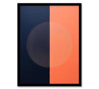 Wall Art Print Pumpkin and Blue Slate Abstract Oil Painting Minimalist Geometric Colour Block Art Framed Wee Blue Coo Multi A4