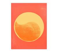 Artery8 Pumpkin Orange Mango Duotone Yin Yang Abstract Sun Minimalist Extra Large XL Wall Art Poster Print