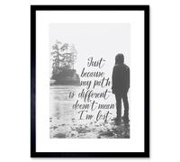 Wall Art Print Quote Path Different Motivation Framed Artery8 Black W7 inch x H9 inch