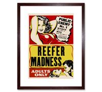 Wall Art Print Reefer Madness Vintage Movie Advertising Framed Artery8 Brown W7 inch x H9 inch