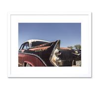 Wall Art Print Rusty Vintage Coronet Car Framed Artery8 White W7 inch x H9 inch