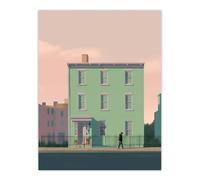 Wall Art Print Sage Green House By Amy Denver Minimalist Soft Pastel Pink Minimalism Simple Modern Artwork Poster Artery8 Pink W24 inch x H32 inch