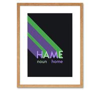 Wall Art Print Scottish Word Definition Hame Home Scots Dictionary Framed Art Artery8 Beige W7 inch x H9 inch