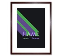Wall Art Print Scottish Word Definition Hame Home Scots Dictionary Framed Art Artery8 Brown W7 inch x H9 inch