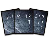 Wall Art Print Slate Kitchen Mix Whip Eat It Up Black Framed Poster Pack of 3 Wee Blue Coo Multi W12 inch x H16 inch