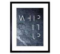 Wall Art Print Slate Kitchen Whip It Up Art Framed 9x7 inch Artery8 Black W7 inch x H9 inch