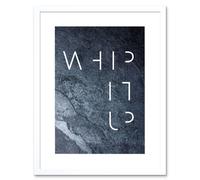 Wall Art Print Slate Kitchen Whip It Up Art Framed 9x7 inch Artery8 White W7 inch x H9 inch
