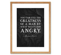 Wall Art Print Slate Quote Abraham Lincoln Greatness Angry Artwork Framed 9X7 Inch Artery8 Beige W7 inch x H9 inch