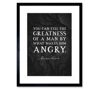 Wall Art Print Slate Quote Abraham Lincoln Greatness Angry Artwork Framed 9X7 Inch Artery8 Black W7 inch x H9 inch