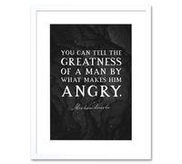 Wall Art Print Slate Quote Abraham Lincoln Greatness Angry Artwork Framed 9X7 Inch Artery8 White W7 inch x H9 inch