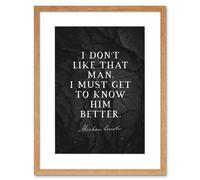 Wall Art Print Slate Quote Abraham Lincoln That Man Artwork Framed 9X7 Inch Artery8 Beige W7 inch x H9 inch