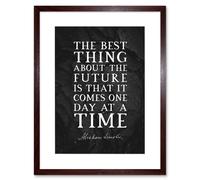 Wall Art Print Slate Quote Abraham Lincoln The Future Artwork Framed 9X7 Inch Artery8 Brown W7 inch x H9 inch
