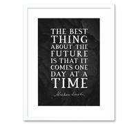Wall Art Print Slate Quote Abraham Lincoln The Future Artwork Framed 9X7 Inch Artery8 White W7 inch x H9 inch