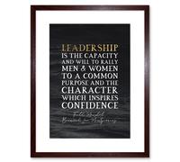 Wall Art Print Slate Quote Field Marshal Bernard Law Montgomery Leadership Artwork Framed 9X7 Inch Artery8 Brown W7 inch x H9 inch