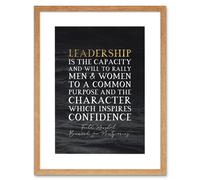 Wall Art Print Slate Quote Field Marshal Bernard Law Montgomery Leadership Artwork Framed 9X7 Inch Artery8 Beige W7 inch x H9 inch