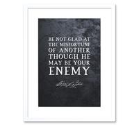 Wall Art Print Slate Quote George Washington Be Not Glad Artwork Framed 9X7 Inch Artery8 White W7 inch x H9 inch