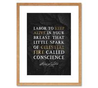 Wall Art Print Slate Quote George Washington Conscience Artwork Framed 9X7 Inch Artery8 Beige W7 inch x H9 inch