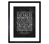 Wall Art Print Slate Quote George Washington Great Moments Artwork Framed 9X7 Inch Artery8 Black W7 inch x H9 inch