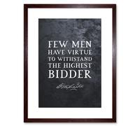 Wall Art Print Slate Quote George Washington Highest Bidder Artwork Framed 9X7 Inch Artery8 Brown W7 inch x H9 inch