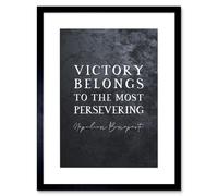 Wall Art Print Slate Quote Napoleon Bonaparte Victory Artwork Framed 9X7 Inch Artery8 Black W7 inch x H9 inch