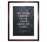 Wall Art Print Slate Quote Samuel Johnson Clear Your Mind Artwork Framed 9X7 Inch Artery8 Brown W7 inch x H9 inch