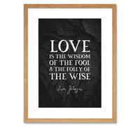 Wall Art Print Slate Quote Samuel Johnson Love Wisdom Artwork Framed 9X7 Inch Artery8 Beige W7 inch x H9 inch