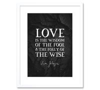 Wall Art Print Slate Quote Samuel Johnson Love Wisdom Artwork Framed 9X7 Inch Artery8 White W7 inch x H9 inch