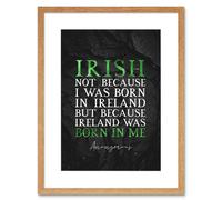 Wall Art Print Slate Quote St Patricks Day Ireland Irish Artwork Framed 9X7 Inch Artery8 Beige W7 inch x H9 inch