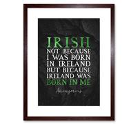 Wall Art Print Slate Quote St Patricks Day Ireland Irish Artwork Framed 9X7 Inch Artery8 Brown W7 inch x H9 inch