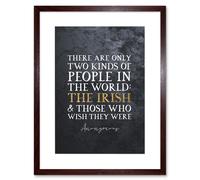 Wall Art Print Slate Quote St Patricks Day Irish People Artwork Framed 9X7 Inch Artery8 Brown W7 inch x H9 inch