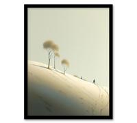 Wall Art Print Snow Day By Amy Denver Minimalist Soft Pastel Yellow Minimalism Simple Modern Artwork Art Framed Artery8 Grey W12 inch x H16 inch
