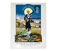 Wall Art Print Swiss Vintage Advert Anti Absinthe Prohibition 1910 The End of the Green Fairy Pub Bar Décor Poster Artery8 Blue W24 inch x H32 inch