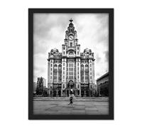 Wall Art Print Taddeo Royal Liver Building Liverpool Photo Large Framed Wall Décor Art Artery8 White W18 inch x H24 inch