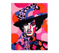 Wall Art Print The Artist Bright Portrait Pop Music Icon Living Room Wee Blue Coo Pink W24 inch x H32 inch