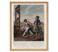 Wall Art Print The Death of Robespierre Guillotine Execution French Revolution Vintage Art Framed Artery8 Light Oak W12 inch x H16 inch