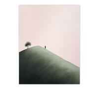 Wall Art Print The Mountain Climb By Amy Denver Minimalist Soft Pastel Pink and Green Minimalism Simple Modern Artwork Poster Artery8 Pink W24 inch x H32 inch