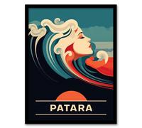 Wall Art Print The Seaside Calls Patara Beach Turkey Sunset Woman of the Waves Sea Siren Ocean Art Framed Artery8 Blue A4
