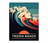 Artery8 The Seaside Calls Troon Beach Scotland UK Sunset Woman of the Waves Sea Siren Ocean Extra Large XL Wall Art Poster Print