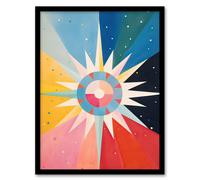 Wall Art Print The Star Tarot Card Hilma af Klimt Style Oil Painting Geometric Rainbow Colour Gradient Artwork Framed Artery8 Multi W12 inch x H16 inch