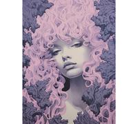 Wall Art Print Tree Nymph Lavender Purple Pink Woodland Forest Spirit Conceptual Artwork Poster Artery8 Purple W24 inch x H32 inch