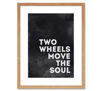 Wall Art Print Two Wheels Move The Soul Artwork Framed 9X7 Inch Artery8 Beige W7 inch x H9 inch