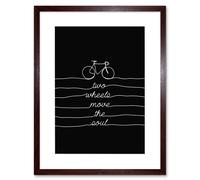 Wall Art Print Two Wheels Move The Soul Bike Artwork Framed 9X7 Inch Artery8 Brown W7 inch x H9 inch