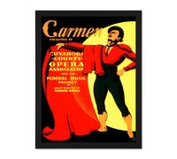 Wall Art Print Vintage Advert Opera Carmen John Laquatra Madame Bianca Art Large Framed Wall Décor Art Artery8 Light Oak W18 inch x H24 inch