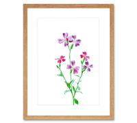 Wall Art Print Vintage Bright Botanicals Virginian Stock Framed Artery8 Beige W7 inch x H9 inch
